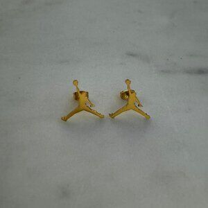 Jordan Jumpman Earrings (Gold) - Gold Studs